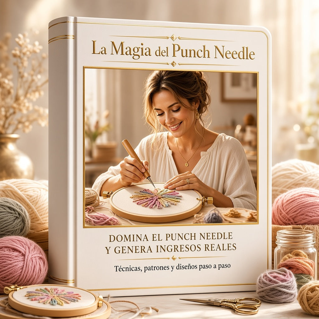 PUNCH NEEDLE + 100 DISEÑOS PARA CREAR + 5 BONOS DE REGALO 🎁